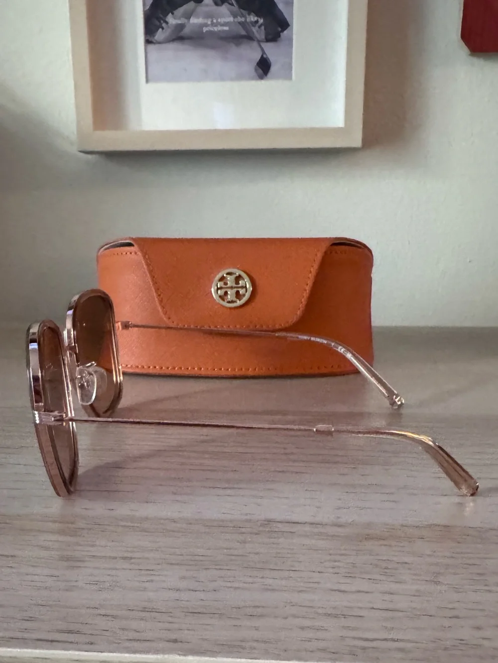 Tory Burch Rose Gold Frame Sunglasses with Rose Gold Lenses